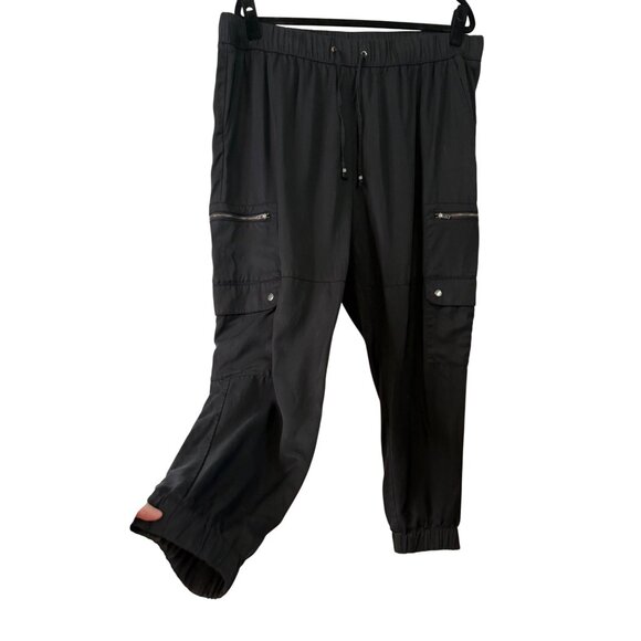 Banana Republic Women's Black Lyocell Jogger Pants Elastic Waist Pull On Size XL - Picture 1 of 11